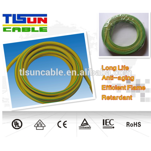 single conductor Cable yellow green lighting wire